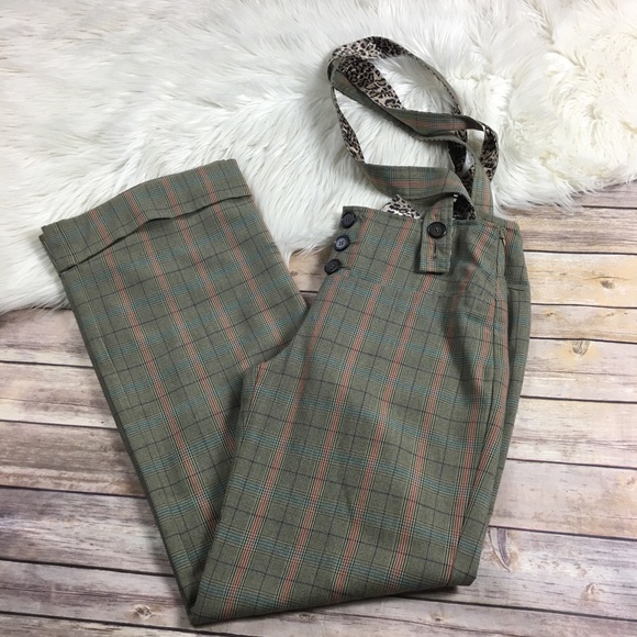 Sean John Pants - Sean John Pants Suspenders Wide Leg Plaid